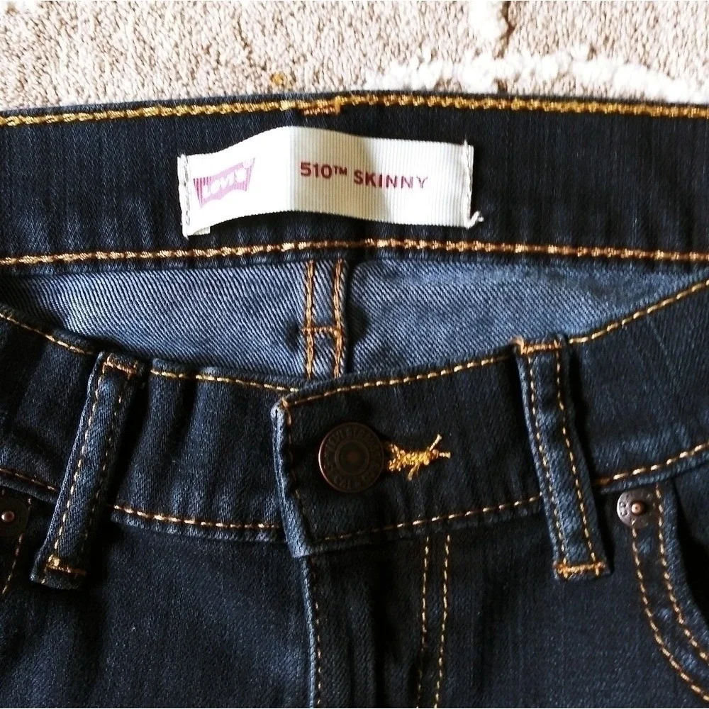 Levis‎ 510 Skinny Jeans Mens 29x29 Dark Indigo Blue Denim 5510-02W